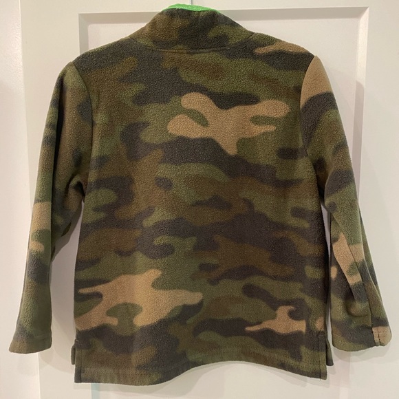 Army green fleece half zip toddler sweater - Picture 4 of 4